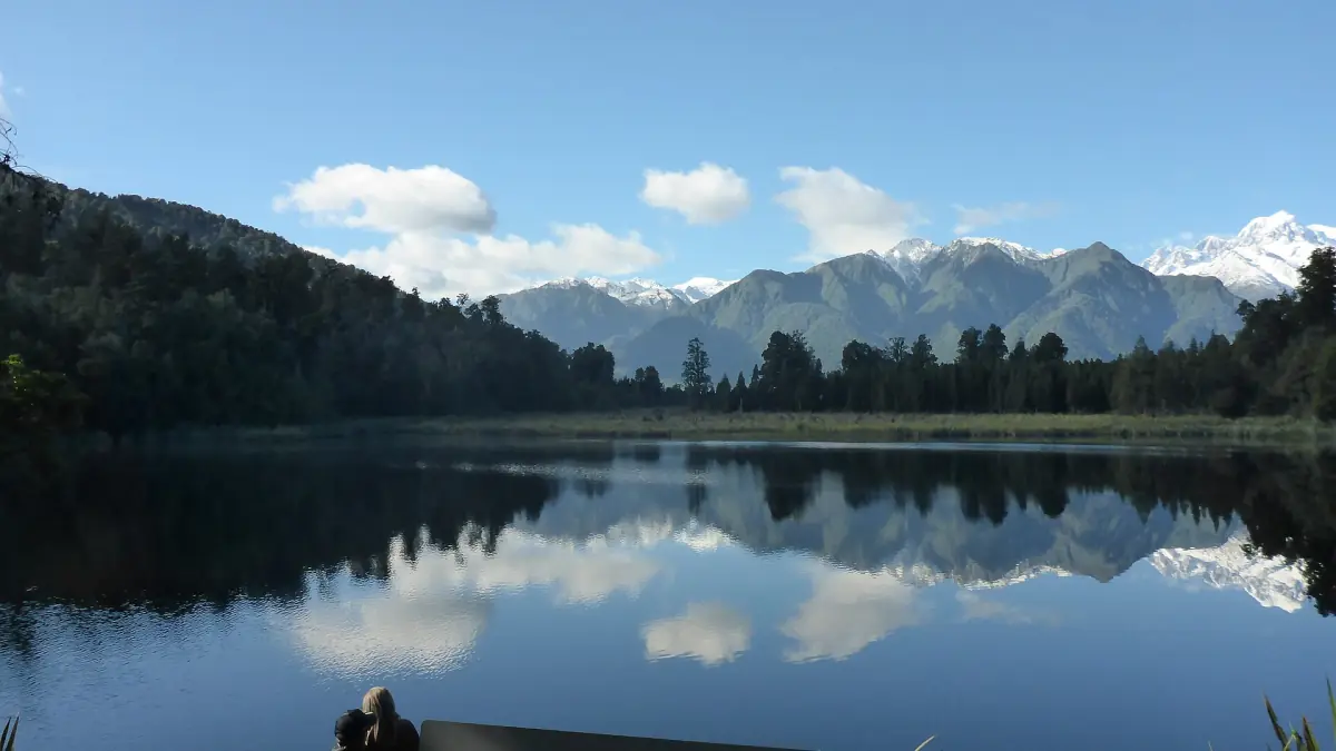 The Southern Alps reflected in Lake Matheson